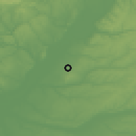 Shaded relief of the 54 km around Fazendas de Almeirim, drawn from the GMTED2010 grid