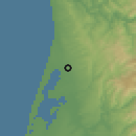 Shaded relief of the 53 km around Feira, drawn from the GMTED2010 grid