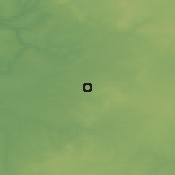 Shaded relief of the 54 km around Ferreira do Alentejo, drawn from the GMTED2010 grid