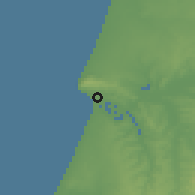 Shaded relief of the 53 km around Figueira da Foz, drawn from the GMTED2010 grid