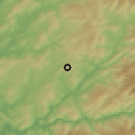 Shaded relief of the 53 km around Figueiró, drawn from the GMTED2010 grid