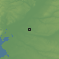 Shaded relief of the 54 km around Foros de Salvaterra, drawn from the GMTED2010 grid