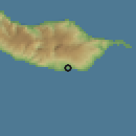 Shaded relief of the 56 km around Funchal, drawn from the GMTED2010 grid