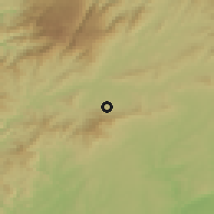 Shaded relief of the 53 km around Fundão, drawn from the GMTED2010 grid