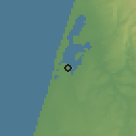 Shaded relief of the 53 km around Gafanha da Nazaré, drawn from the GMTED2010 grid