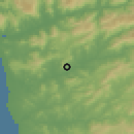 Shaded relief of the 53 km around Galegos, drawn from the GMTED2010 grid