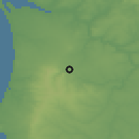 Shaded relief of the 54 km around Grândola, drawn from the GMTED2010 grid