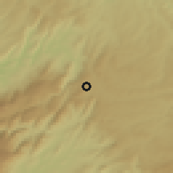Shaded relief of the 53 km around Guarda, drawn from the GMTED2010 grid