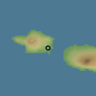 Shaded relief of the 54 km around Horta, drawn from the GMTED2010 grid