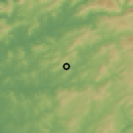 Shaded relief of the 53 km around Joane, drawn from the GMTED2010 grid