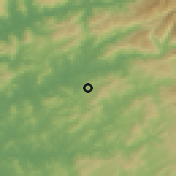 Shaded relief of the 53 km around Adaúfe, drawn from the GMTED2010 grid