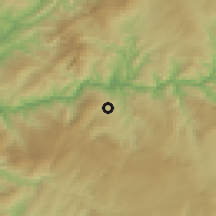 Shaded relief of the 53 km around Lamego, drawn from the GMTED2010 grid