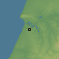 Shaded relief of the 53 km around Lavos, drawn from the GMTED2010 grid