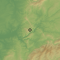 Shaded relief of the 53 km around Lorvão, drawn from the GMTED2010 grid