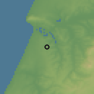 Shaded relief of the 53 km around Louriçal, drawn from the GMTED2010 grid