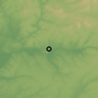 Shaded relief of the 53 km around Alferrarede, drawn from the GMTED2010 grid