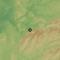 Shaded relief of the 53 km around Lousã, drawn from the GMTED2010 grid