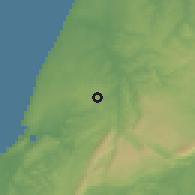 Shaded relief of the 53 km around Maceira, drawn from the GMTED2010 grid