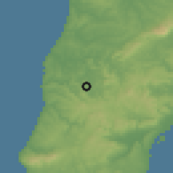 Shaded relief of the 54 km around Mafra, drawn from the GMTED2010 grid