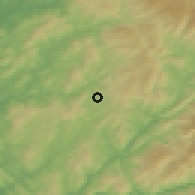 Shaded relief of the 53 km around Margaride, drawn from the GMTED2010 grid