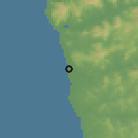 Shaded relief of the 53 km around Marinhas, drawn from the GMTED2010 grid