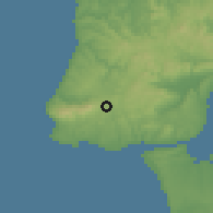 Shaded relief of the 54 km around Algueirão-Mem Martins, drawn from the GMTED2010 grid