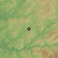 Shaded relief of the 53 km around Meinedo, drawn from the GMTED2010 grid