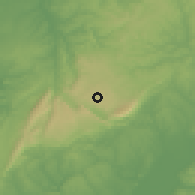 Shaded relief of the 53 km around Mira de Aire, drawn from the GMTED2010 grid