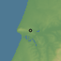 Shaded relief of the 53 km around Alhadas, drawn from the GMTED2010 grid