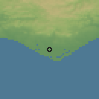 Shaded relief of the 54 km around Montenegro, drawn from the GMTED2010 grid