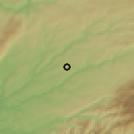 Shaded relief of the 53 km around Nelas, drawn from the GMTED2010 grid