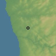 Shaded relief of the 53 km around Nogueira, drawn from the GMTED2010 grid