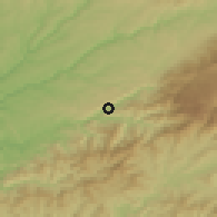 Shaded relief of the 53 km around Oliveira do Hospital, drawn from the GMTED2010 grid