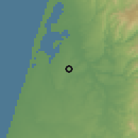 Shaded relief of the 53 km around Oliveirinha, drawn from the GMTED2010 grid