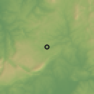 Shaded relief of the 53 km around Ourém, drawn from the GMTED2010 grid