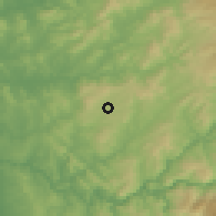 Shaded relief of the 53 km around Paços de Ferreira, drawn from the GMTED2010 grid