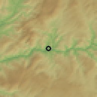 Shaded relief of the 53 km around Peso da Régua, drawn from the GMTED2010 grid