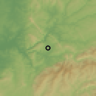 Shaded relief of the 53 km around Poiares, drawn from the GMTED2010 grid