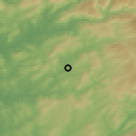 Shaded relief of the 53 km around Ponte, drawn from the GMTED2010 grid