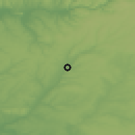 Shaded relief of the 54 km around Ponte de Sor, drawn from the GMTED2010 grid