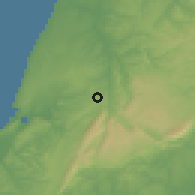 Shaded relief of the 53 km around Porto de Mós, drawn from the GMTED2010 grid