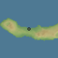 Shaded relief of the 54 km around Rabo de Peixe, drawn from the GMTED2010 grid