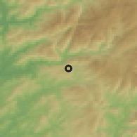 Shaded relief of the 53 km around Real, drawn from the GMTED2010 grid