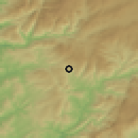 Shaded relief of the 53 km around Refojos de Basto, drawn from the GMTED2010 grid