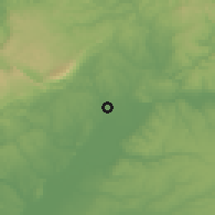 Shaded relief of the 53 km around Riachos, drawn from the GMTED2010 grid