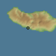 Shaded relief of the 56 km around Ribeira Brava, drawn from the GMTED2010 grid