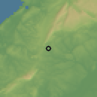 Shaded relief of the 54 km around Rio Maior, drawn from the GMTED2010 grid