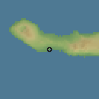 Shaded relief of the 54 km around Rosto do Cão, drawn from the GMTED2010 grid