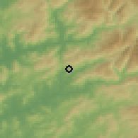 Shaded relief of the 53 km around Sande, drawn from the GMTED2010 grid