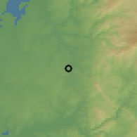 Shaded relief of the 53 km around Sangalhos, drawn from the GMTED2010 grid